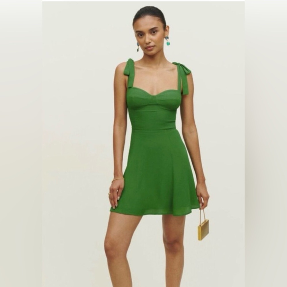 Reformation Niara Mini Green Dress , Size 8